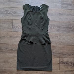 Max‎ and Cleo Sheath Dress - Asymmetrical Peplem - Moss Green - Bethany - Size 8